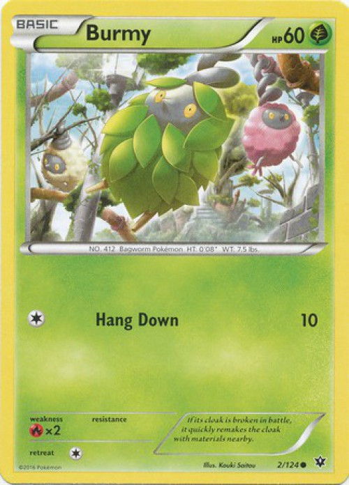 Pokemon Trading Card Game XY Fates Collide Common Burmy #2 Lightly Played、ToyWiz、kayou
