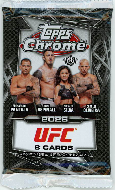 UFC Topps 2026 Chrome Trading Card HOBBY Pack 8 Cards、ToyWiz、kayou