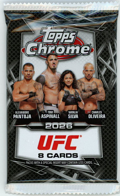 UFC Topps 2026 Chrome Trading Card MEGA Pack 8 Cards - ToyWiz