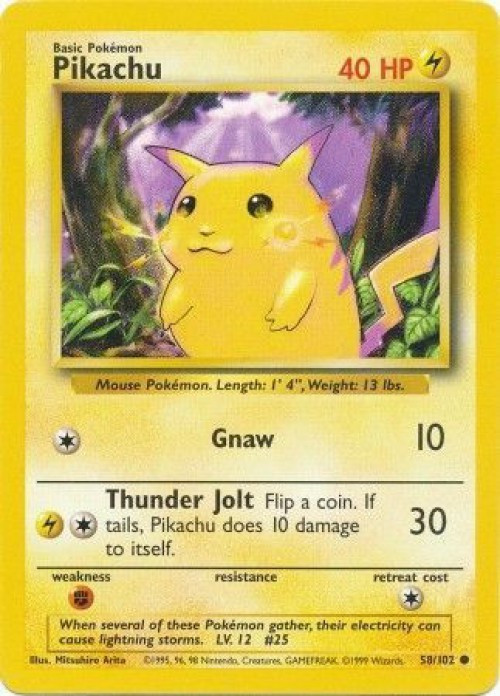 Pokemon Base Set Common Pikachu #58 Moderately Played、ToyWiz、kayou