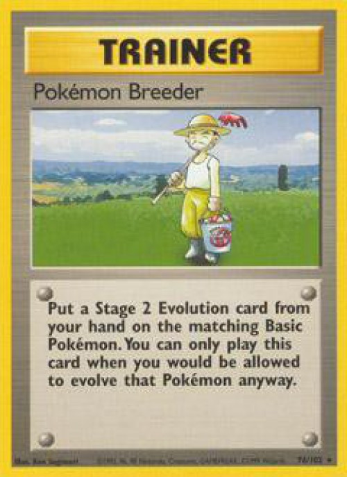 Pokemon Base Set Single Card Rare Pokemon Breeder 76 Moderately Played - ToyWiz Pokemon Base Set Single Card Rare Pokemon Breeder 76 Moderately Played - ToyWiz