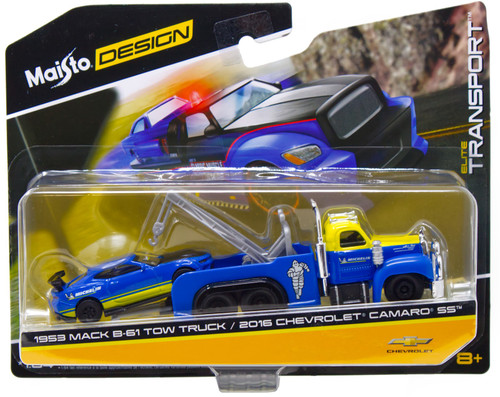Maisto Design Elite Transport 1953 Mack B-61 Tow Truck / 2016 Chevrolet Camaro SS Diecast Car、ToyWiz、kayou