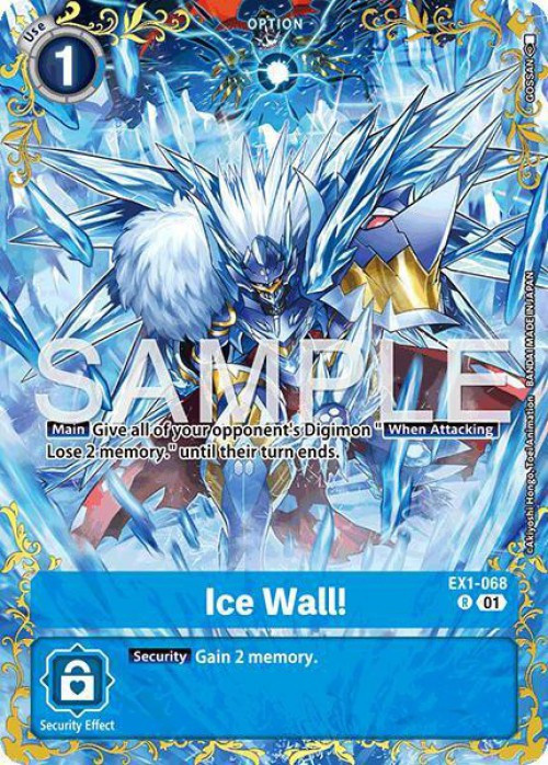 Digimon Trading Card Game Dual Revolution Rare Ice Wall! - EX1-068 EX1-068 Alternate Art、ToyWiz、kayou