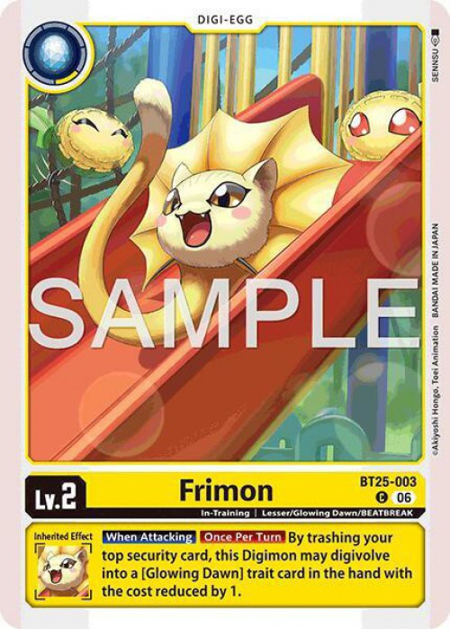 Digimon Trading Card Game Dual Revolution Common Frimon BT25-003、ToyWiz、kayou