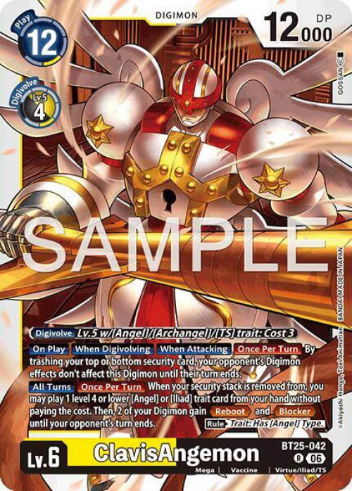 Digimon Trading Card Game Dual Revolution Rare ClavisAngemon BT25-042、ToyWiz、kayou