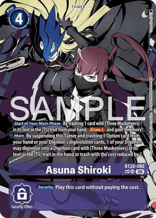 DUAL REVOLUTION 城木明日奈(BT25-092)SR SP Digimon Trading Card Game Dual Revolution Single Card Super Rare