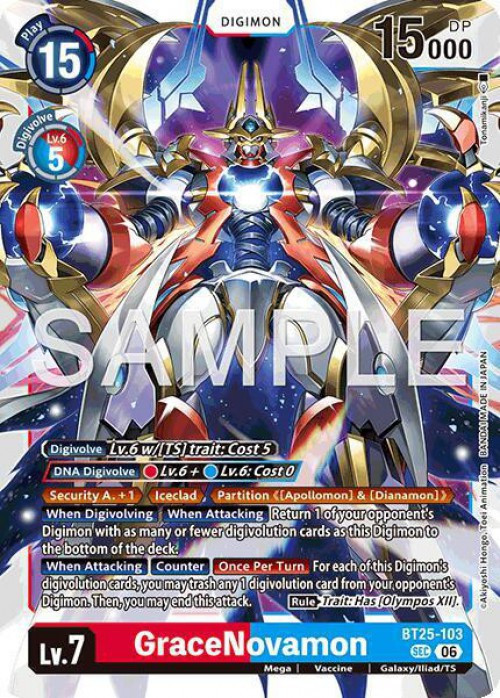 Digimon Trading Card Game Dual Revolution Single Card Secret Rare  GraceNovamon BT25-103 - ToyWiz