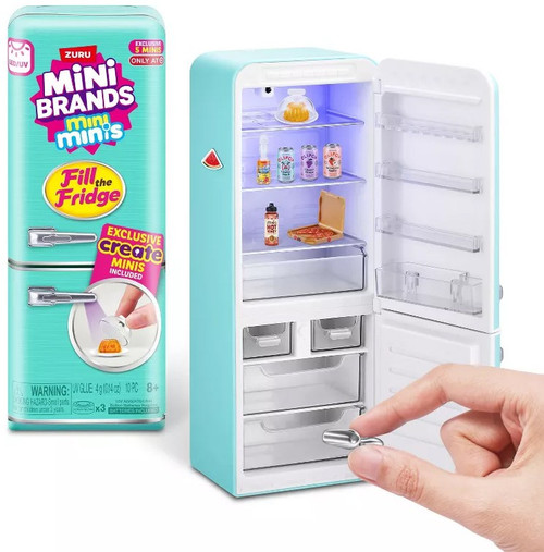 Mini Brands! Mini Minis Fill The Fridge Refrigerator Exclusive 10-Inch Playset 5 Exclusive Minis!、ToyWiz、kayou
