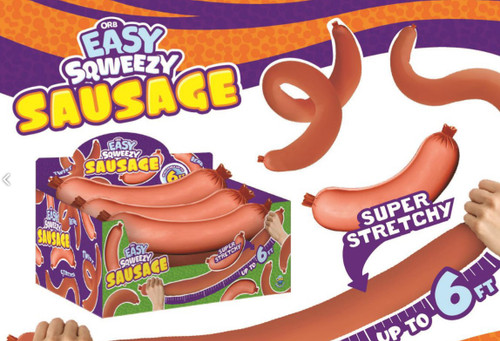 Easy Sqweezy Sausage Squeeze Toy Super Stretchy ORB Toys - ToyWiz