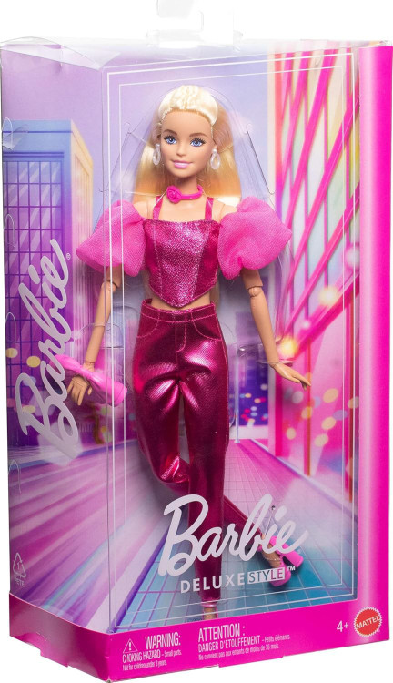Deluxe Style Barbie 13.25-Inch Doll #5, Metallic Pink Outfit、ToyWiz、kayou