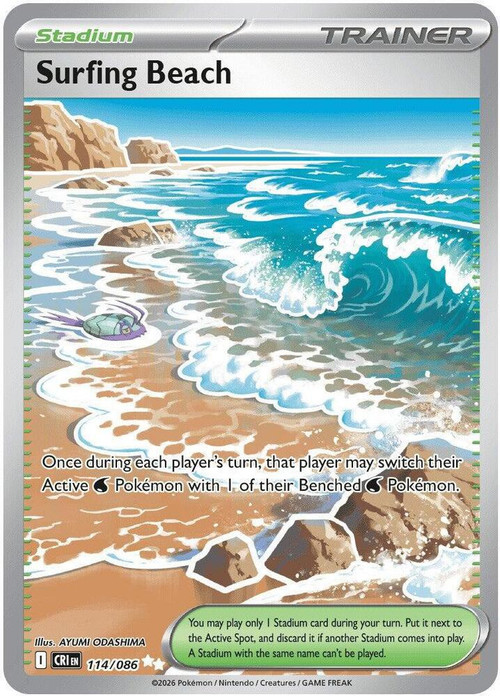 pokemon beach card Pokemon Trading Card Game Chaos Rising Single Card Ultra Rare Surfing Beach  114