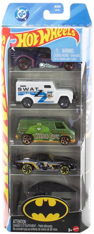 Hot Wheels Batman Batmobile, Batplane, BLVD Bruiser, 70's Van & Armored Truck Die Cast Car 5-Pack、ToyWiz、kayou