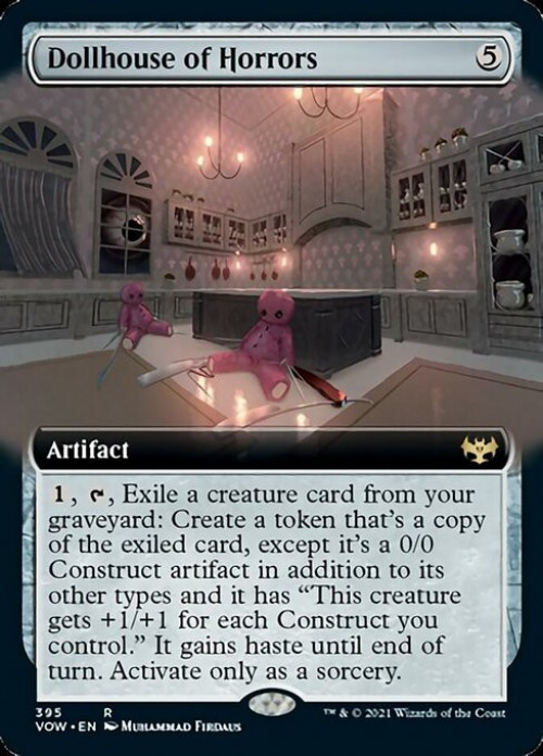 MtG Trading Card Game Innistrad: Crimson Vow Rare Dollhouse of Horrors #395 Extended Art FOIL、ToyWiz、kayou