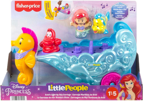 Fisher Price Little People Disney Princess The Little Mermaid Ariel's Light-Up Sea Carriage Playset、ToyWiz、kayou