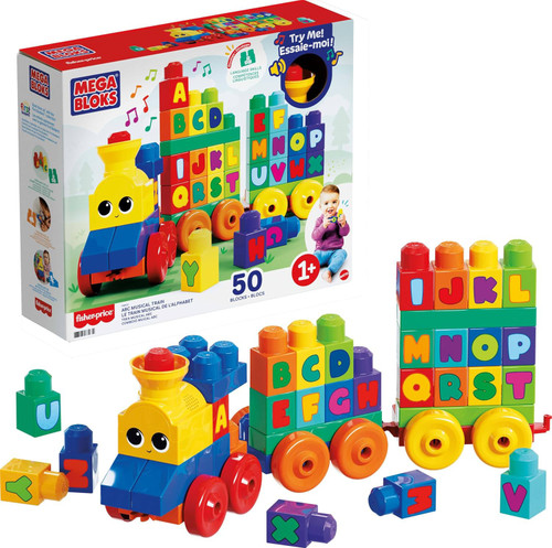 Fisher Price Mega Bloks ABC Musical Train Set 50 Pieces、ToyWiz、kayou