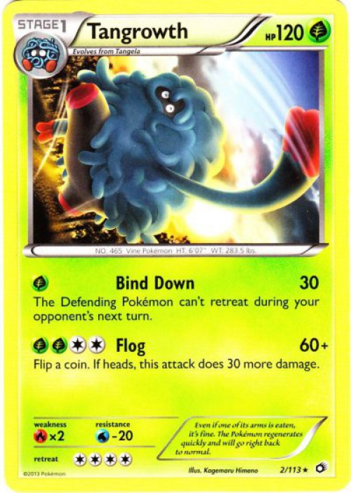 Pokemon Black & White Legendary Treasures Rare Tangrowth #2 Reverse Holo、ToyWiz、kayou