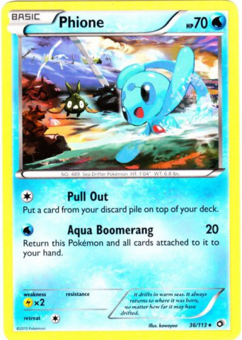 Pokemon Black & White Legendary Treasures Rare Phione #36 Reverse Holo、ToyWiz、kayou