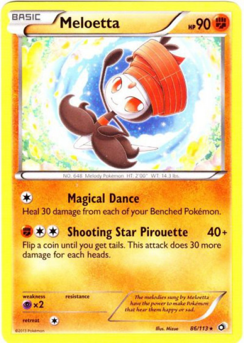 Pokemon Black & White Legendary Treasures Rare Meloetta #86 Reverse Holo、ToyWiz、kayou
