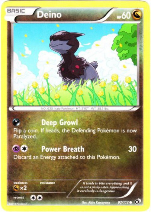 Pokemon Black & White Legendary Treasures Common Deino #97 Reverse Holo、ToyWiz、kayou