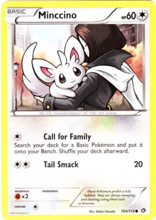 Pokemon Black & White Legendary Treasures Common Minccino #104 Reverse Holo、ToyWiz、kayou
