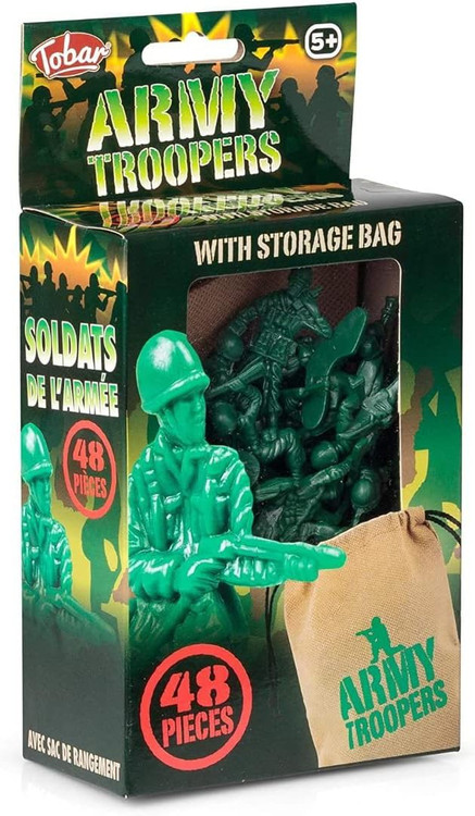 Army Troopers Mini Figures with Storage Bag, 48 Pieces、ToyWiz、kayou