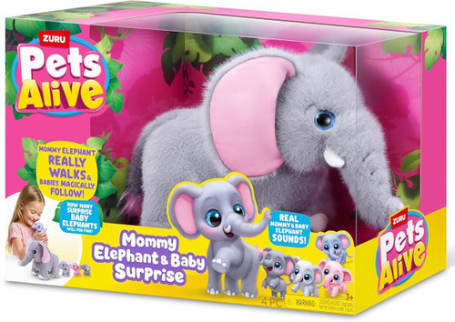 Pets Alive Mommy Elephant & Baby Surprise Robotic Pet Figure How Many Babies Will You Find?、ToyWiz、kayou