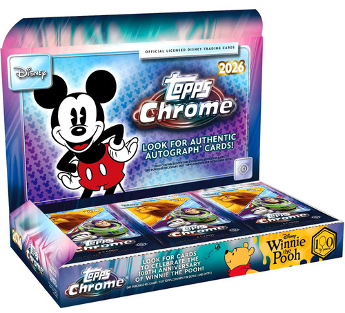 Disney Topps 2026 Chrome Trading Card HOBBY Box 12 Packs、ToyWiz、kayou