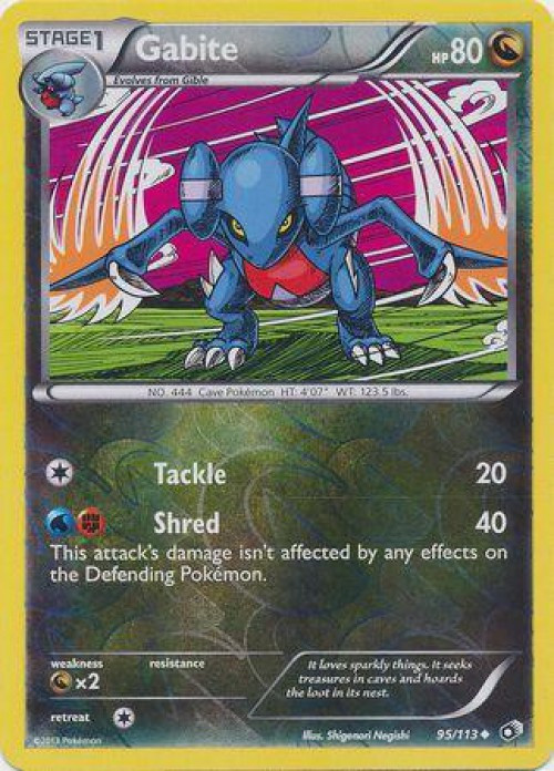 Pokemon Black & White Legendary Treasures Reverse Holo Gabite #95、ToyWiz、kayou