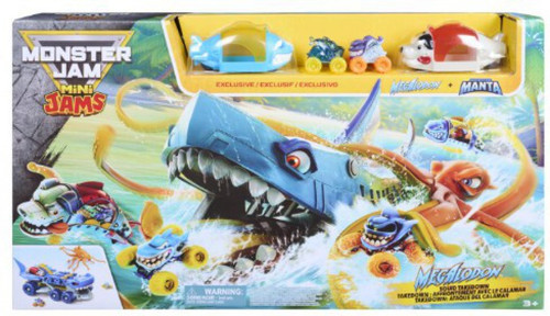 Monster Jam Mini Jams Megalodon Squid Takedown Playset、ToyWiz、kayou
