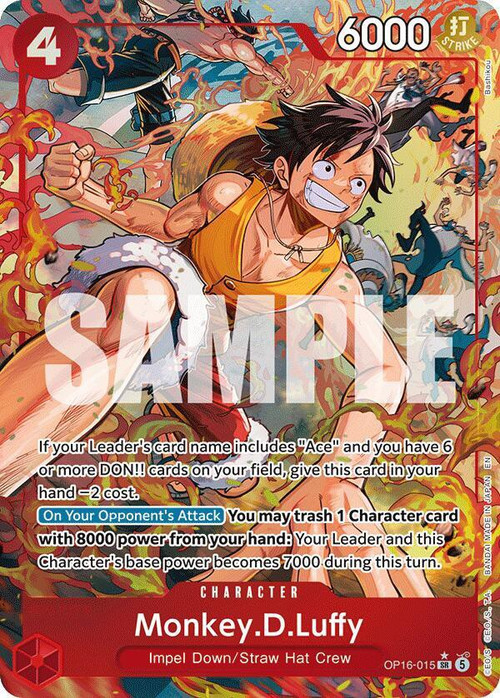 ONE PIECE カードゲーム Monkey.D.Luffy One Piece Trading Card Game The Time of Battle Single Card Super