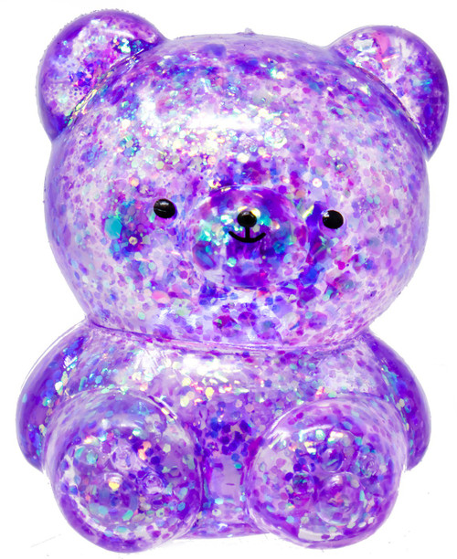 Squish Sparkle Bear PURPLE 3-Inch Squeeze Toy、ToyWiz、kayou