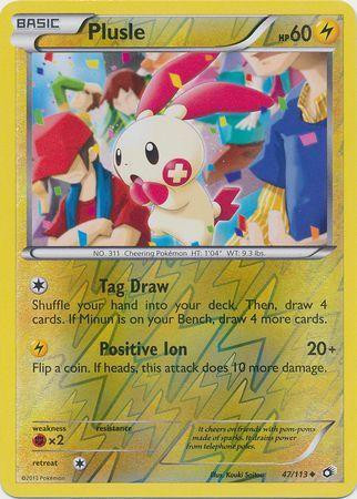 Pokemon Black & White Legendary Treasures Reverse Holo Plusle #47 Lightly Played、ToyWiz、kayou