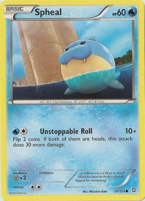 Pokemon Black & White Dragons Exalted Common Spheal #29 Reverse Holo Moderately Played、ToyWiz、kayou
