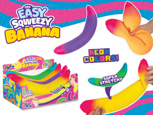 Easy Sqweezy NEON Banana Squeeze Toy RANDOM Colors (Pre-Order ships September)、ToyWiz、kayou