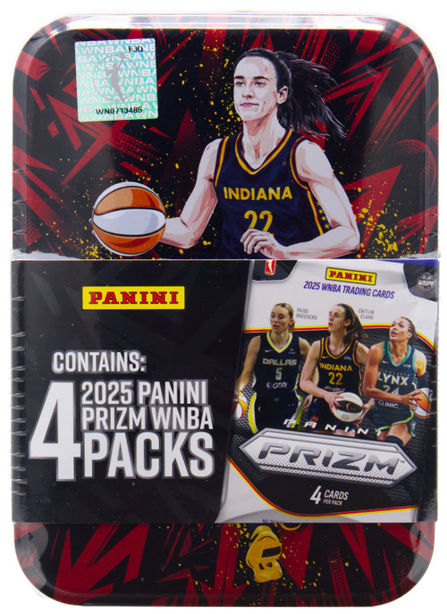 WNBA Indiana Fever 2025 Panini Prizm Caitlin Clark Trading Card COLLECTOR Tin 4 Packs, Red & Black、ToyWiz、kayou