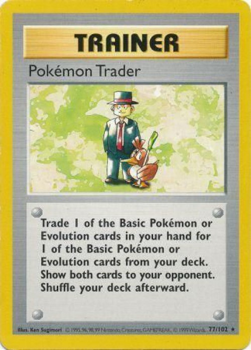 Base Set Rare Pokemon Trader #77 Shadowless Moderately Played、ToyWiz、kayou
