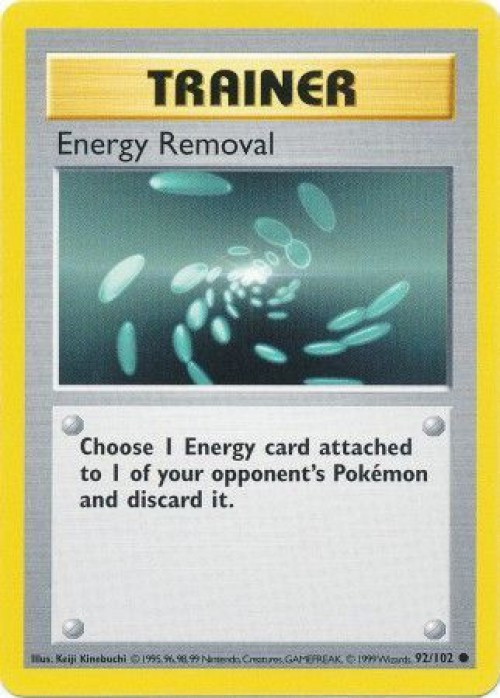 Pokemon Base Set Common Energy Removal #92 Shadowless Lightly Played、ToyWiz、kayou