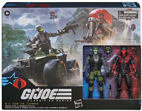 GI Joe Classified Series Snake Eyes & Varmint ATV vs. Stealth Viper & Cobra Stealth Flight Pod 6-Inch Figure & Vehicle Set Trubble Bubble (Pre-Order ships September)、ToyWiz、kayou
