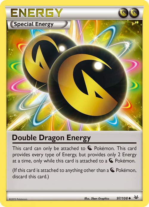 Pokemon Trading Card Game XY Roaring Skies Uncommon Double Dragon Energy #97 Reverse Holofoil Heavily Played、ToyWiz、kayou
