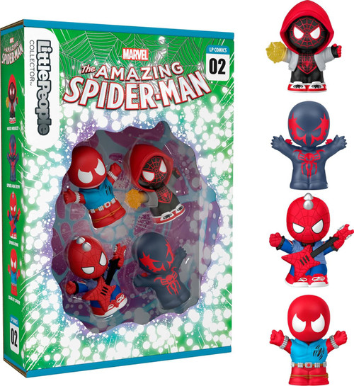 Fisher Price Little People Marvel Collector Series Spider-Man: Issue 2 2.5-Inch Figure 4-Pack Miles Morales, Scarlet Spider, Spider-Man 2099 & Spider-Punk、ToyWiz、kayou