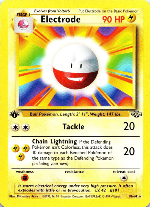 Pokemon Jungle Rare Electrode #18 Misprint Damage、ToyWiz、kayou
