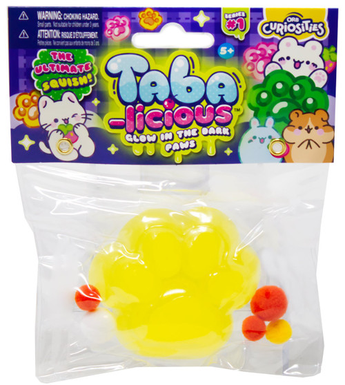 Taba-Licious Glow in the Dark Paws YELLOW 3-Inch Squeeze Toy、ToyWiz、kayou