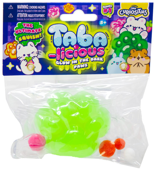 Taba-Licious Glow in the Dark Paws GREEN 3-Inch Squeeze Toy、ToyWiz、kayou