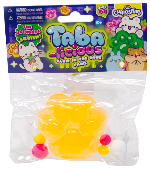 Taba-Licious Glow in the Dark Paws ORANGE 3-Inch Squeeze Toy、ToyWiz、kayou