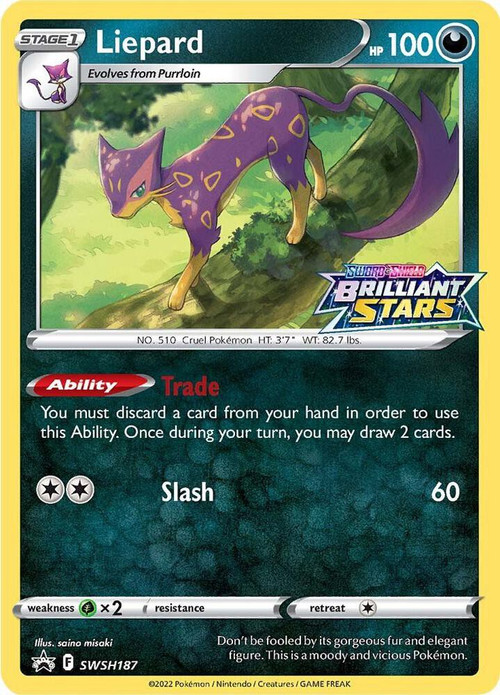 Pokemon Trading Card Game Sword & Shield Promo Liepard SWSH187、ToyWiz、kayou