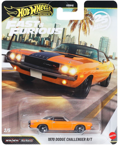 Hot Wheels Premium 25 Years of Fast & Furious 1970 Dodge Challenger R/T Die Cast Car #2/5、ToyWiz、kayou