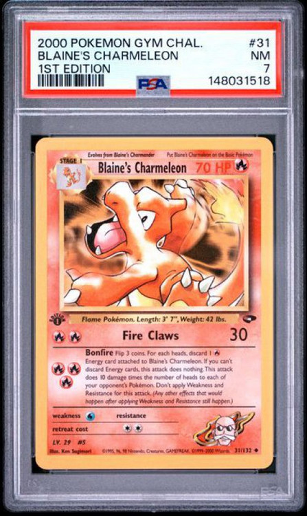 Trading Card Game Pokemon Gym Challenge Blaine's Charmeleon #31 1st Edition PSA 8、ToyWiz、kayou