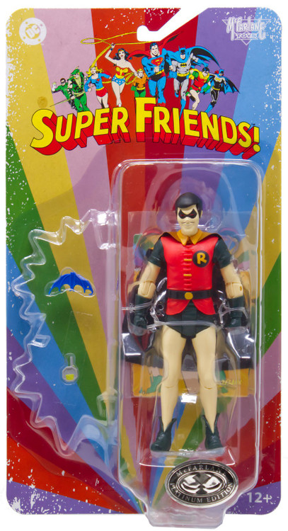 McFarlane Toys DC Super Friends Retro Series Robin Action Figure Platinum Edition Chase、ToyWiz、kayou
