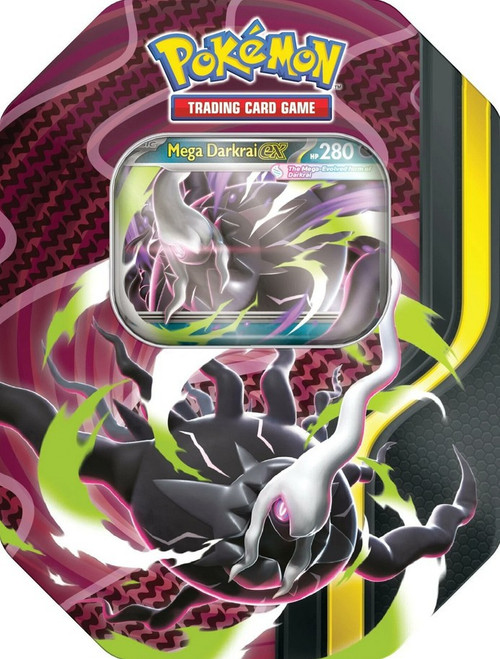 Pokemon Mega Forces Mega Darkrai ex Tin Set 4 Booster Packs 1 Foil