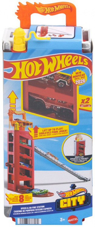 Hot Wheels Speed Snap City Speed & Go Fire Station Playset、ToyWiz、kayou